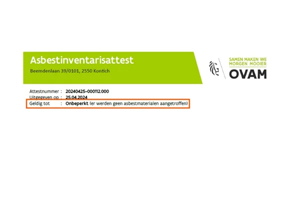 Asbestattest zonder asbestmaterialen voortaan onbeperkt geldig